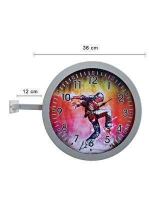 Hediyelik 36 Cm Beyaz Metal Dansçı Dekoratif Istasyon Duvar Saati