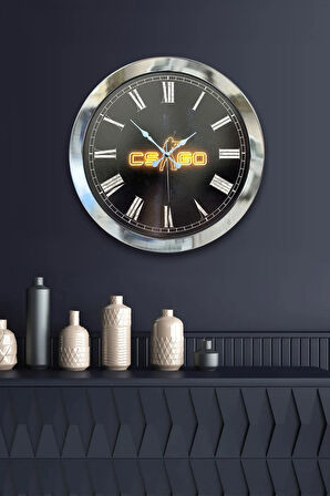 Hediyelik 36 Cm Krom Metal Csgo Duvar Saati