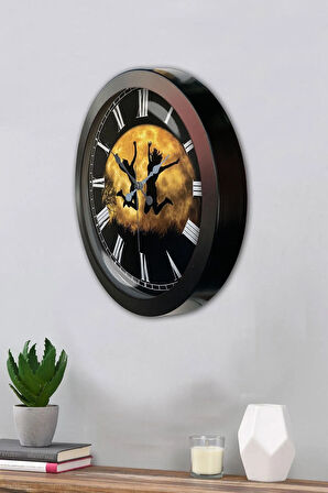 Hediyelik 36 Cm Siyah Metal Özgürlük Duvar Saati