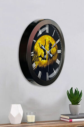 Hediyelik 36 Cm Siyah Metal Özgürlük Duvar Saati