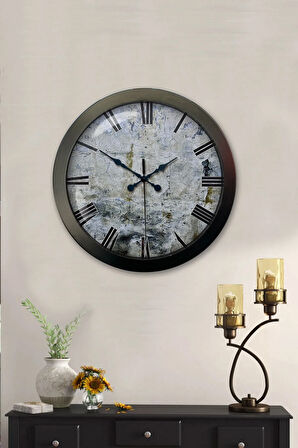 Hediyelik 36 Cm Siyah Metal Decorative Duvar Saati