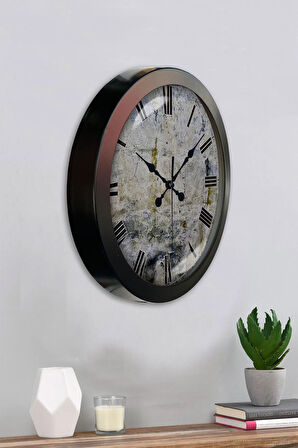 Hediyelik 36 Cm Siyah Metal Decorative Duvar Saati