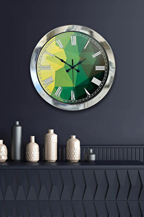 Hediyelik 36 Cm Krom Metal Modern Duvar Saati