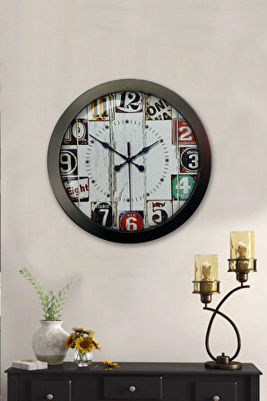 Hediyelik 36 Cm Siyah Metal Dekoratif Duvar Saati