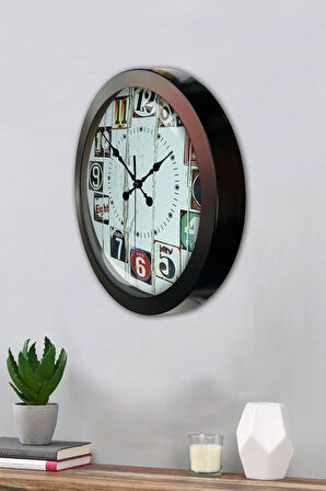 Hediyelik 36 Cm Siyah Metal Dekoratif Duvar Saati
