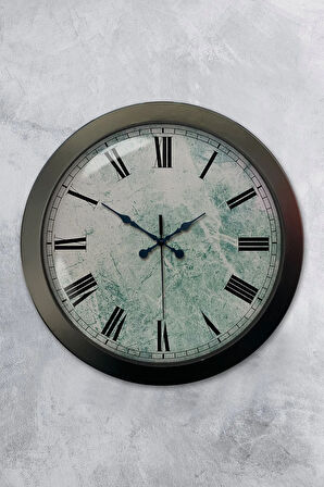 Hediyelik 36 Cm Siyah Metal Roma Rakamlı Duvar Saati