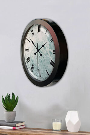 Hediyelik 36 Cm Siyah Metal Roma Rakamlı Duvar Saati