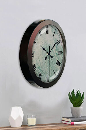 Hediyelik 36 Cm Siyah Metal Roma Rakamlı Duvar Saati