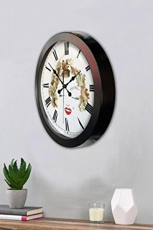 Hediyelik 36 Cm Siyah Metal Kadın Duvar Saati