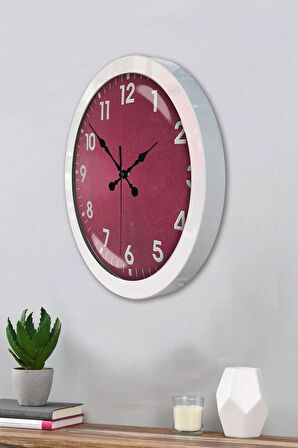 Hediyelik 36 Cm Beyaz Metal Klasik Duvar Saati