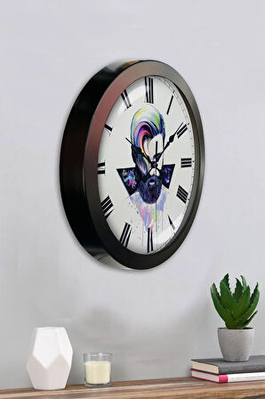 Hediyelik 36 Cm Siyah Metal Kuaför Duvar Saati