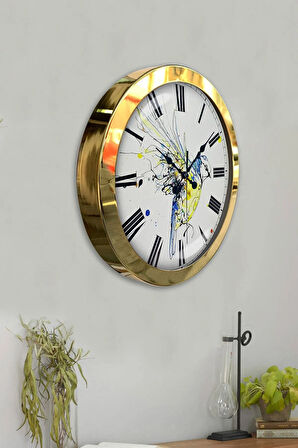Hediyelik 36 Cm Gold Metal Dekoratif Duvar Saati