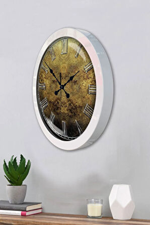Hediyelik 36 Cm Beyaz Metal Girne Duvar Saati