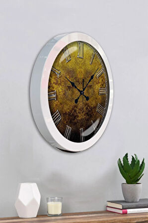 Hediyelik 36 Cm Beyaz Metal Girne Duvar Saati