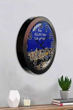 Hediyelik 36 Cm Siyah Metal Kudüs Duvar Saati