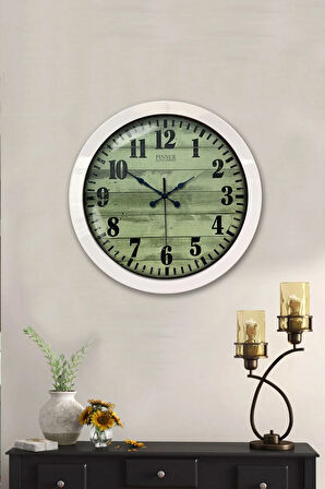 Hediyelik 36 Cm Beyaz Metal Dekoratif Duvar Saati