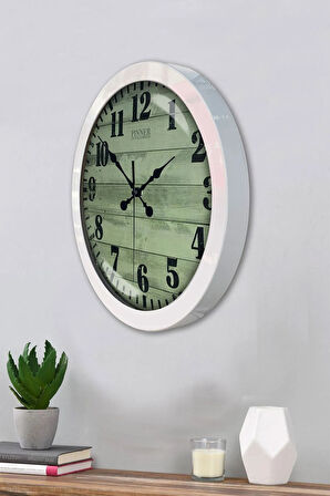 Hediyelik 36 Cm Beyaz Metal Dekoratif Duvar Saati