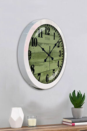 Hediyelik 36 Cm Beyaz Metal Dekoratif Duvar Saati