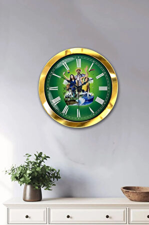 Hediyelik 36 Cm Gold Metal Tatil Duvar Saati