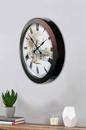 Hediyelik 36 Cm Siyah Metal Eski Ev Duvar Saati