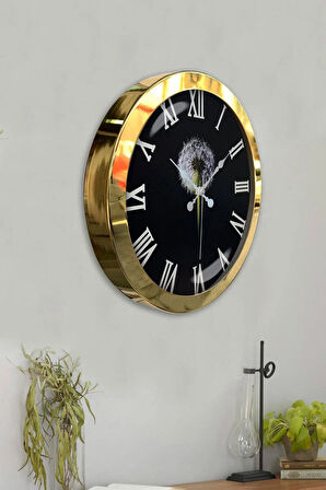 Hediyelik 36 Cm Gold Metal Romen Klasik Duvar Saati