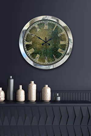 Hediyelik 36 Cm Krom Metal Eskitme Duvar Saati