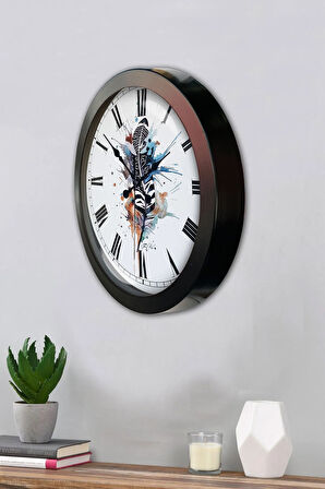 Hediyelik 36 Cm Siyah Metal Modern Duvar Saati