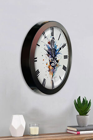Hediyelik 36 Cm Siyah Metal Modern Duvar Saati