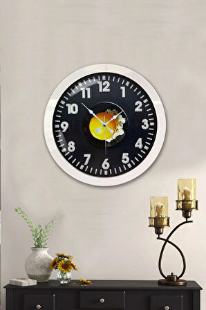 Hediyelik 36 Cm Beyaz Metal Yumurta Duvar Saati