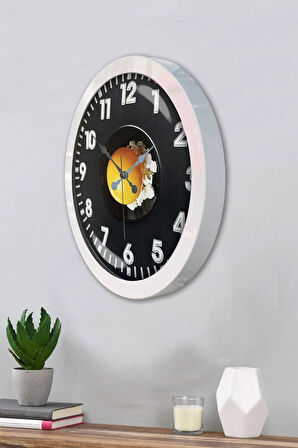 Hediyelik 36 Cm Beyaz Metal Yumurta Duvar Saati