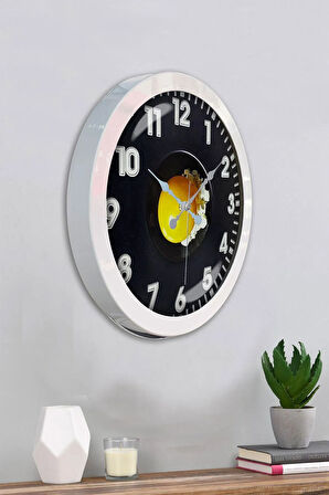 Hediyelik 36 Cm Beyaz Metal Yumurta Duvar Saati