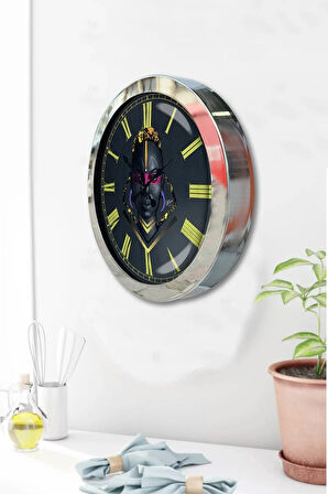 Hediyelik 36 Cm Krom Metal Afrika Duvar Saati