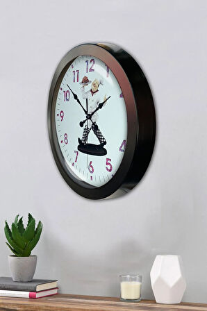 Hediyelik 36 Cm Siyah Metal Mutfak Duvar Saati