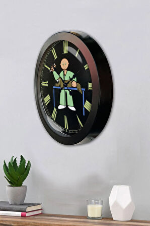 Hediyelik 36 Cm Siyah Metal Veteriner Duvar Saati