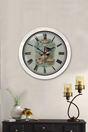 Hediyelik 36 Cm Beyaz Metal Mutfak Duvar Saati