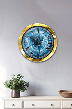 Hediyelik 36 Cm Gold Metal Eye Duvar Saati