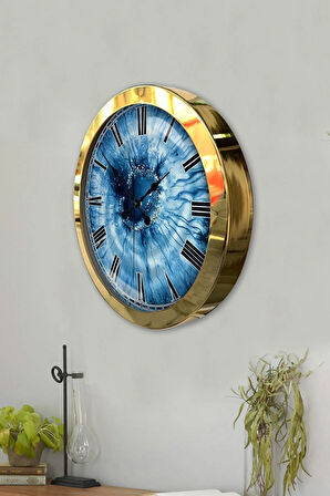 Hediyelik 36 Cm Gold Metal Eye Duvar Saati