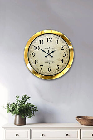 Hediyelik 36 Cm Gold Metal Klasik Duvar Saati