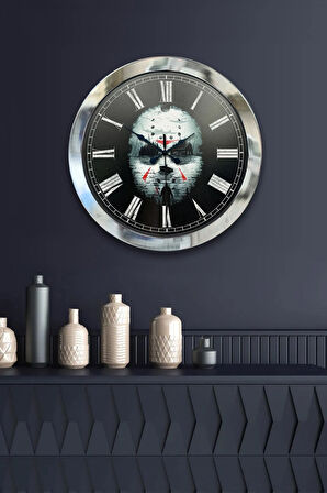Hediyelik 36 Cm Krom Metal Korsan Duvar Saati