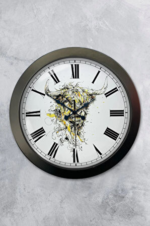 Hediyelik 36 Cm Siyah Metal Hayvanlar Alemi Duvar Saati