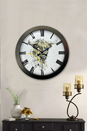 Hediyelik 36 Cm Siyah Metal Hayvanlar Alemi Duvar Saati