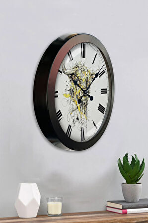 Hediyelik 36 Cm Siyah Metal Hayvanlar Alemi Duvar Saati