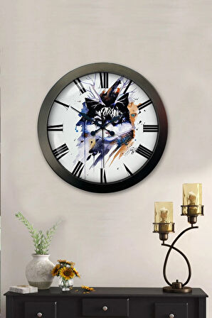 Hediyelik 36 Cm Siyah Metal Modern Duvar Saati