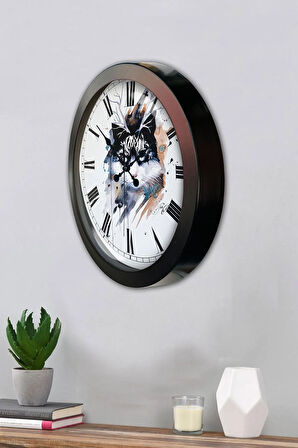 Hediyelik 36 Cm Siyah Metal Modern Duvar Saati