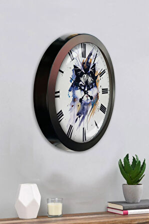 Hediyelik 36 Cm Siyah Metal Modern Duvar Saati