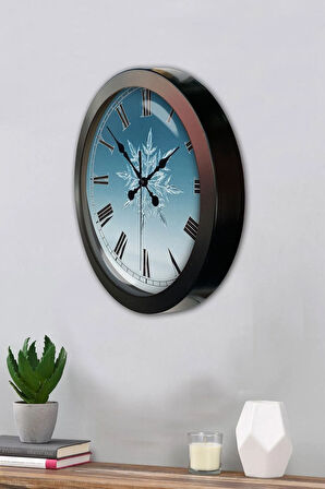 Hediyelik 36 Cm Siyah Metal Kar Tanesi Duvar Saati