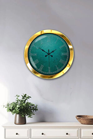 Hediyelik 36 Cm Gold Metal Sezgi Duvar Saati