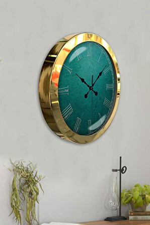 Hediyelik 36 Cm Gold Metal Sezgi Duvar Saati