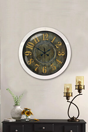 Hediyelik 36 Cm Beyaz Metal Dekoratif Duvar Saati