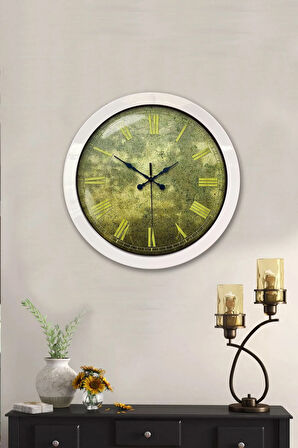 Hediyelik 36 Cm Beyaz Metal Eskitme Duvar Saati